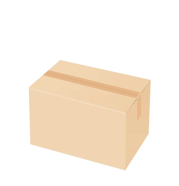 Caja de cartón realista — Vector de stock