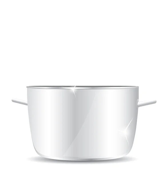 Stainless steel pot without cover — Stock Vector