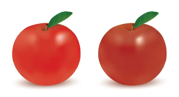 Set de manzanas rojas — Vector de stock