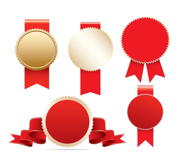 Ensemble d'étiquettes rouges — Image vectorielle