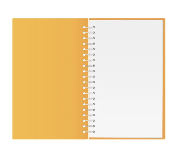 Notebook amarelo em branco — Vetor de Stock