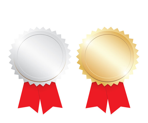 Labels with ribbons set