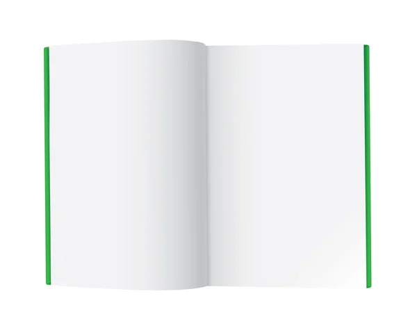 Opende groene boek — Stockvector