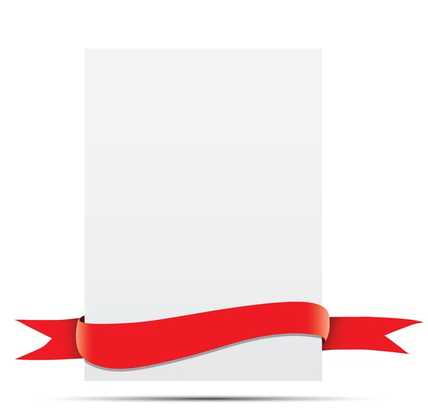 Blanco papier met rood lint Stockvector