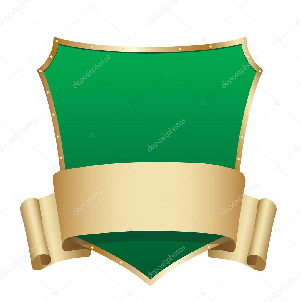 Blank green shield