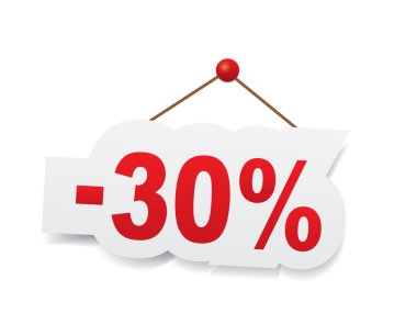 Red 30 percent off clipart
