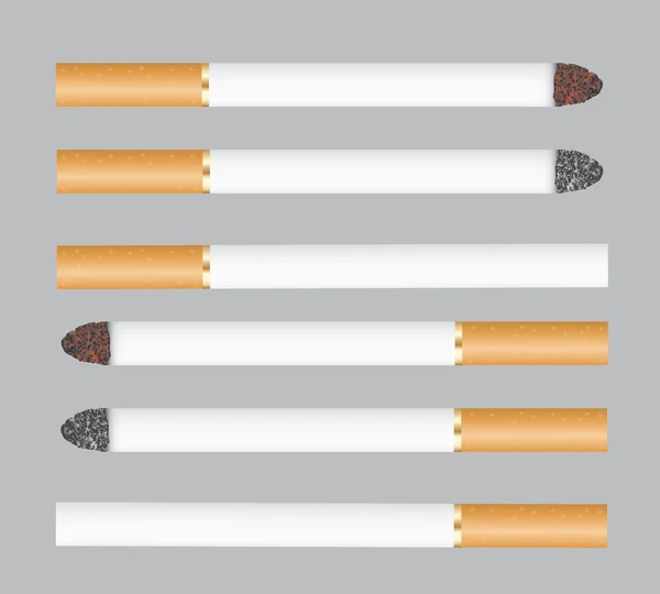 Conjunto de cigarrillos realistas — Vector de stock