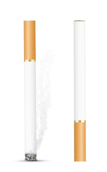 Conjunto de cigarrillos realistas — Vector de stock