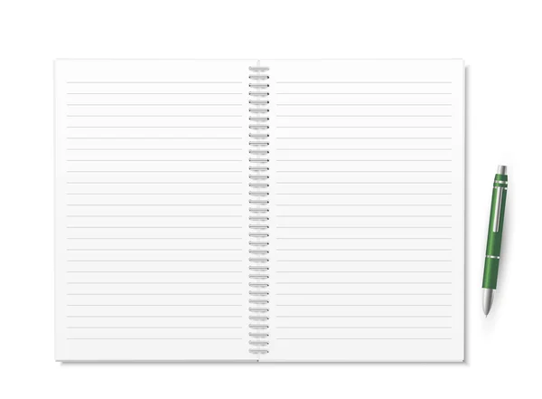 boş bir defter kalem ile