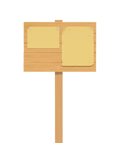 Cartelera de tablones de madera — Vector de stock
