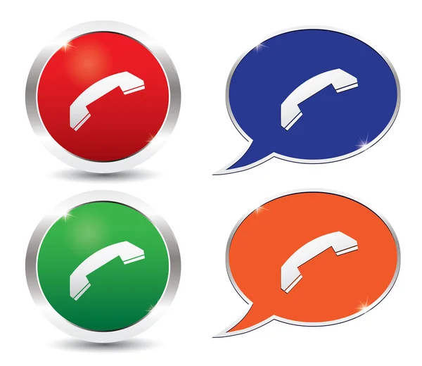 Glossy Telephone icons — Stock Vector