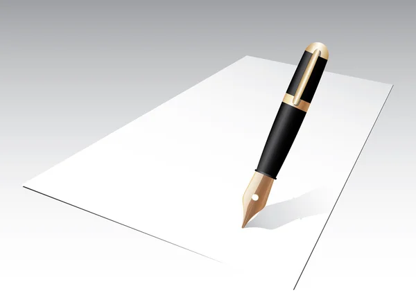 Blanco papier met pen — Stockvector