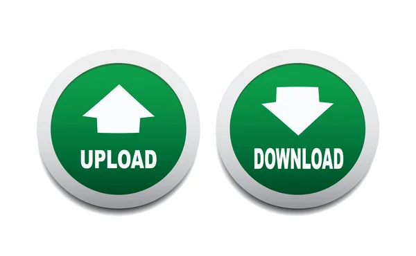 Botões de download e upload — Vetor de Stock