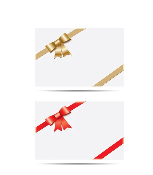 Goldene und rote Schleifen mit Schleifen — Stockvektor