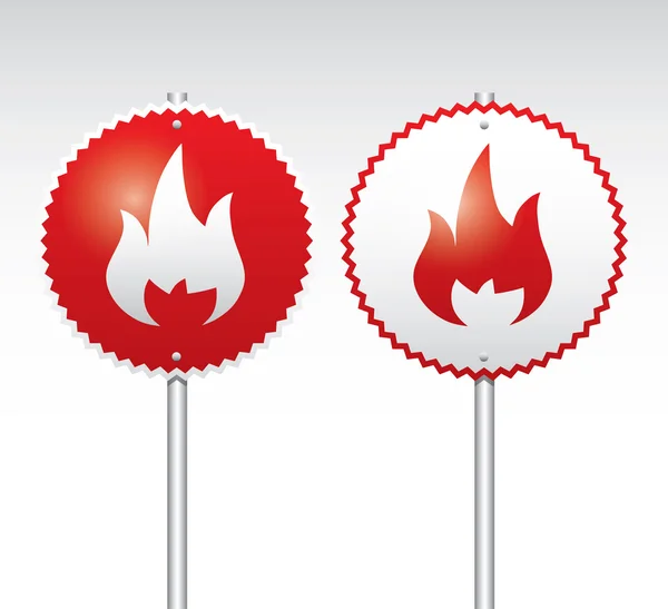 Set of Symbols of fire — Stock Vector