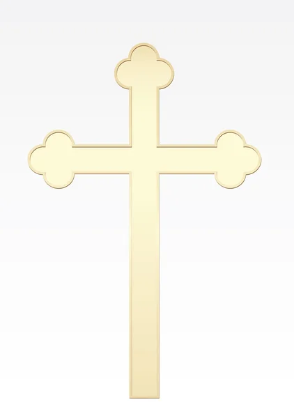 Cruz de ouro cristão — Vetor de Stock