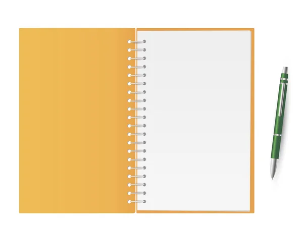 空白笔记本与笔 — 图库矢量图片