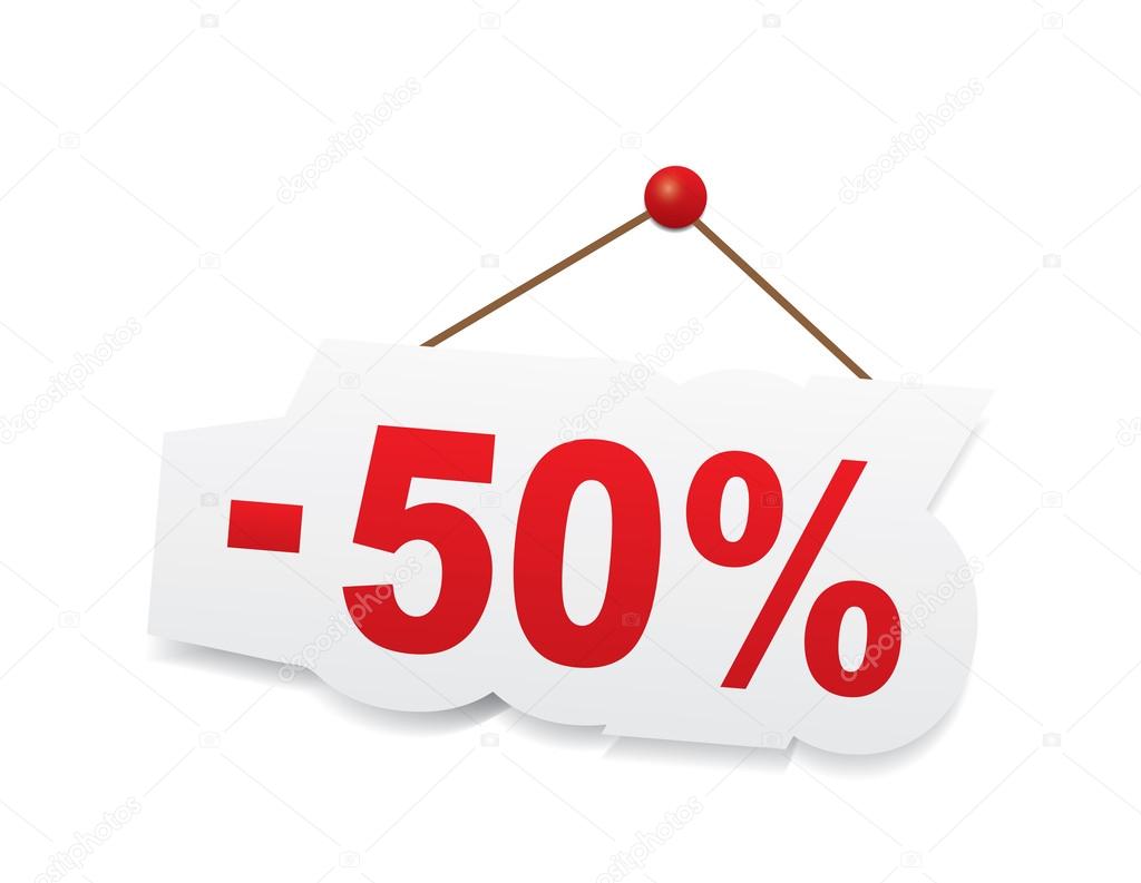 Red 50 percent off