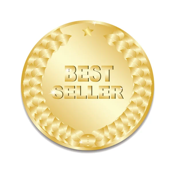 Mejor vendedor etiqueta de oro — Vector de stock