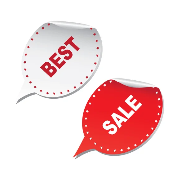 Nejlepší a prodej samolepek — Stockový vektor