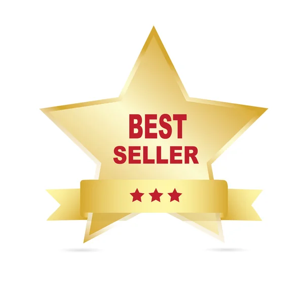 Gouden bestseller label — Stockvector