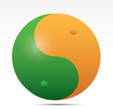 Renkli Yin-Yang sembolü