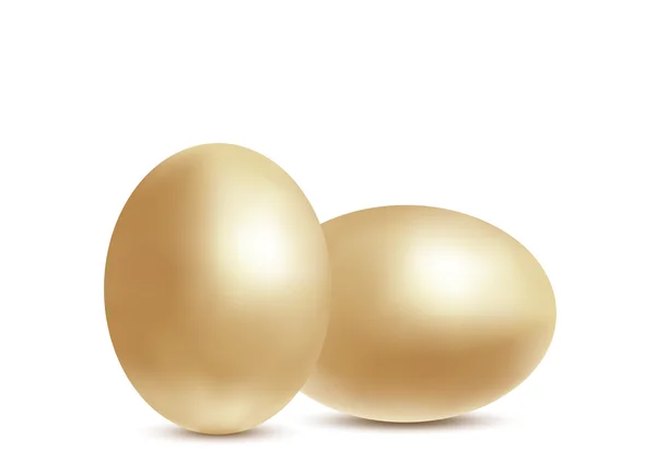 Golden realistic eggs — Stock Vector
