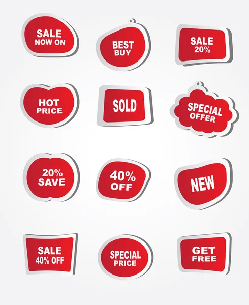 Winkelen stickers set — Stockvector