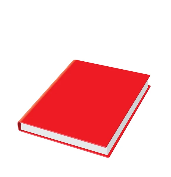 Rode boek met blanke pagina — Stockvector