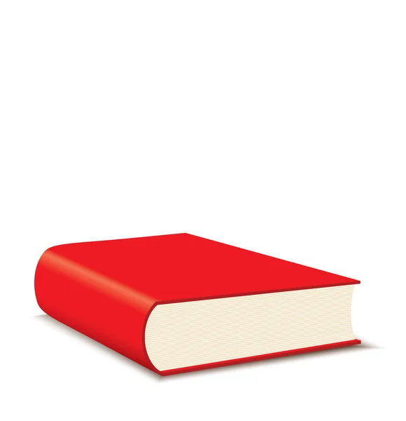 Libro rojo en blanco — Vector de stock