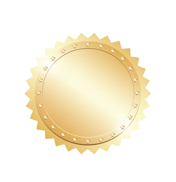 Ficha de oro en blanco — Vector de stock