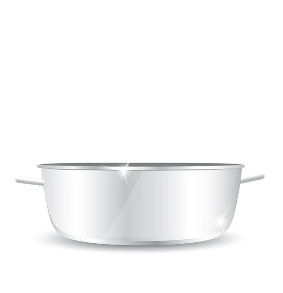 Stainless steel pot without cover — Stock Illustration Stainless steel pot without cover Royalty Free Stock Vectors
