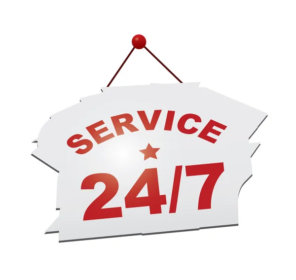 Red service sign — Stockvector