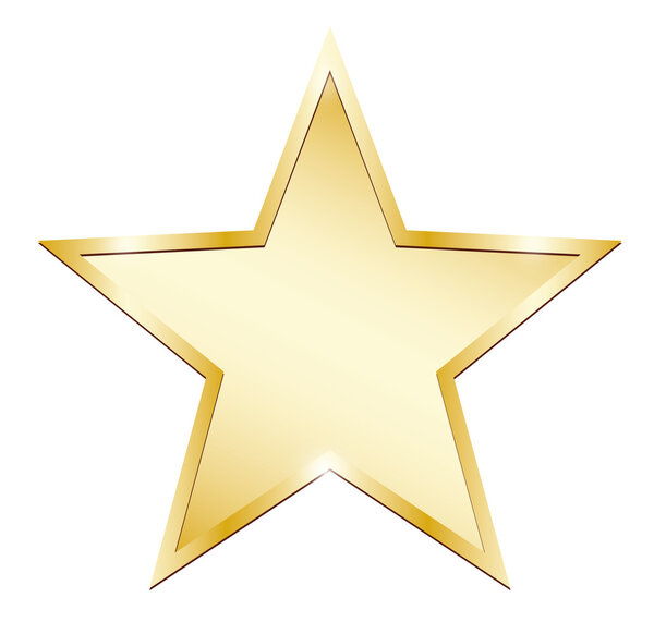 Gold star on a white — Stock Vector