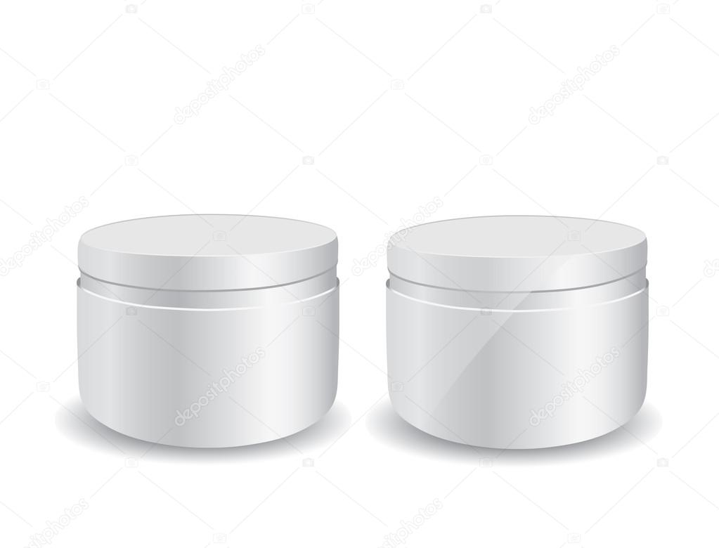 two cream container