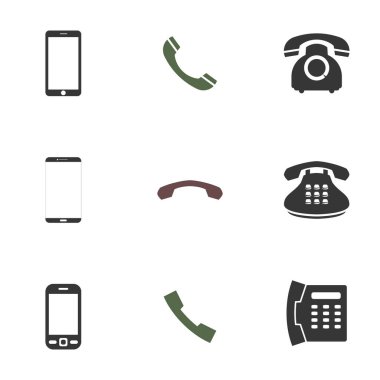 Beyaz arkaplanda telefon simgeleri