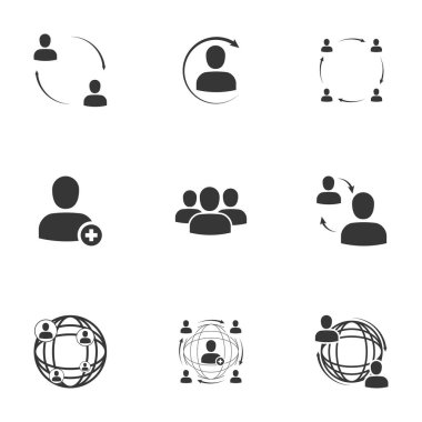 Ağ vektör illüstrasyonu. Beyaz arka planda sosyal medya pazarlaması