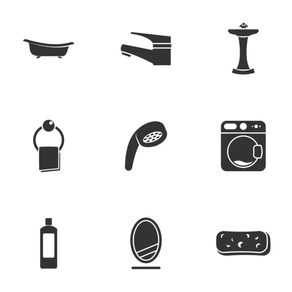 Symbole Für Das Thema Badezimmer Weißer Hintergrund — Stockvektor