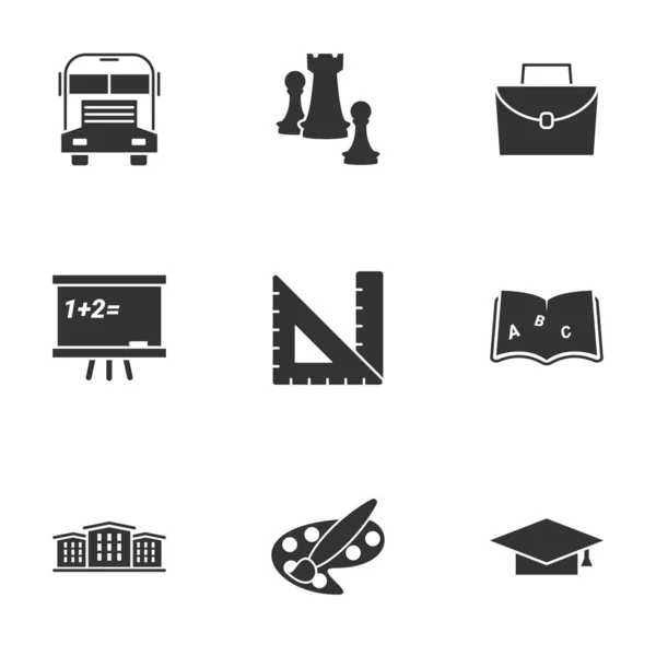 Iconos Para Tema Educación Estudio Fondo Blanco — Vector de stock