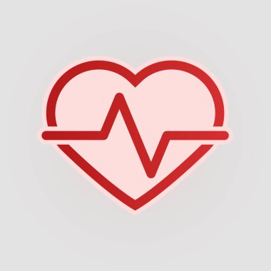 Kalp kardiyogramı. İllüstrasyon sağlık ve sporu simgeliyor