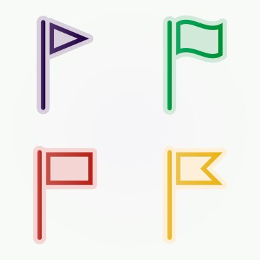 Temalı bayrak üzerinde vektör illüstrasyonu, renk