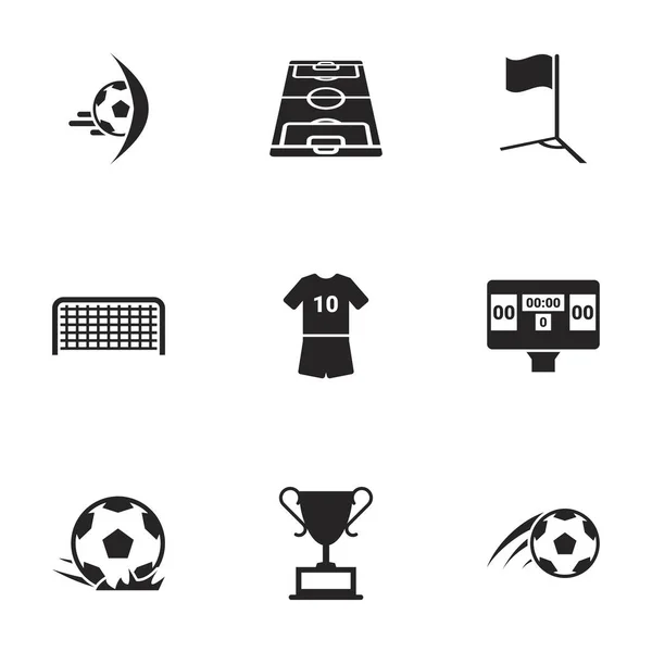 Iconos Para Fútbol Tema Vector Conjunto Fondo Blanco — Archivo Imágenes Vectoriales