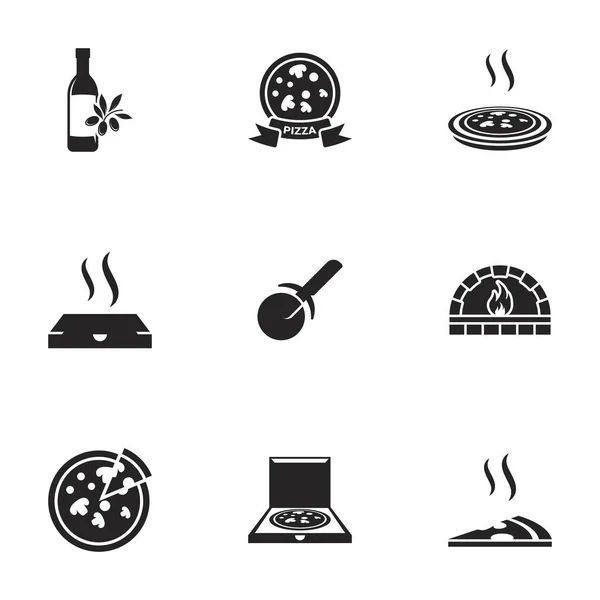 Icons Theme Pizza Vector Set White Background — Stock Vector