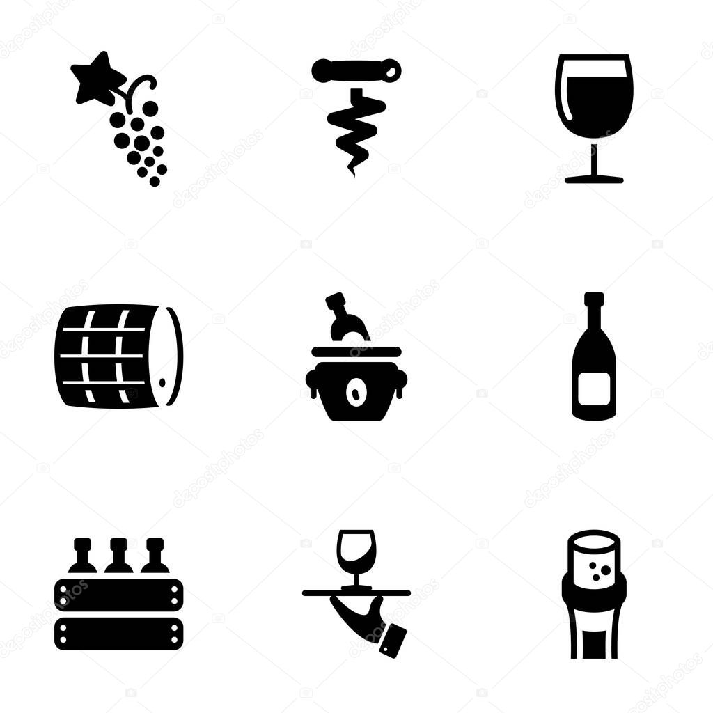 Icons for theme Furniture, home interior, vector, set. White background