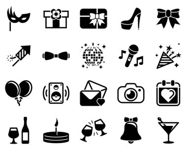 Bir tema üzerinde basit simgeler kümesi Sweets, içecekler, gıda, vektör, tasarım, koleksiyon, düz, işaret, element, nesne, illüstrasyon