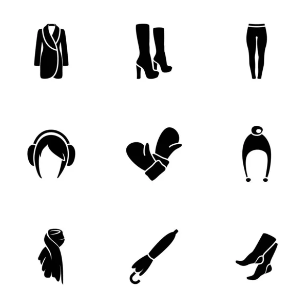 Conjunto Iconos Simples Sobre Tema Ropa Mujer Vector Diseño Colección — Vector de stock