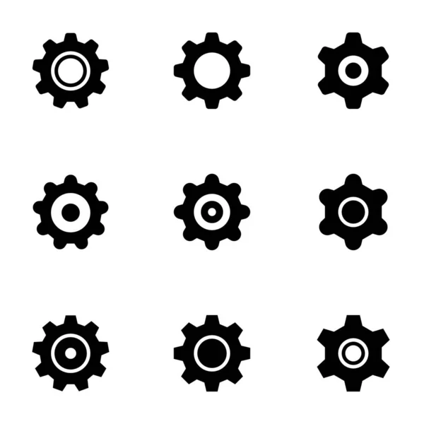 Set Simple Icons Theme Settings Vector Design Collection Flat Sign — Stock Vector