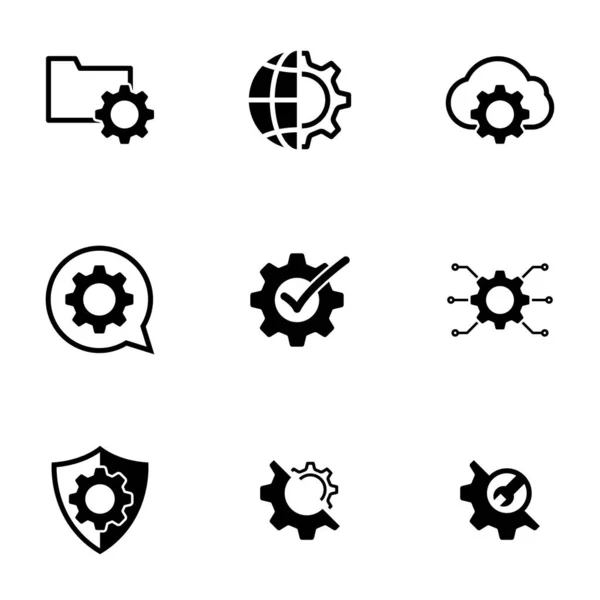 Набор Простых Значков Тему Настройки Вектор Дизайн Коллекция Квартира Знак — стоковый вектор