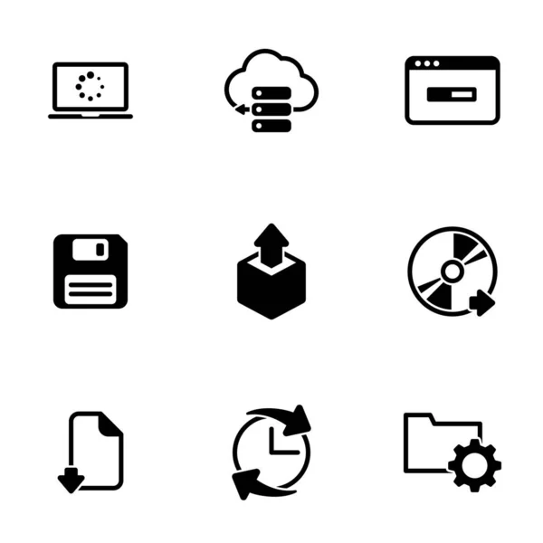 Set Van Eenvoudige Iconen Een Thema Software Vector Ontwerp Collectie — Stockvector