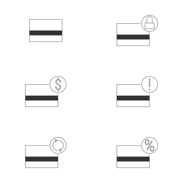 Zestaw Przedmiotów Temat Karty Bankowej — Wektor stockowy